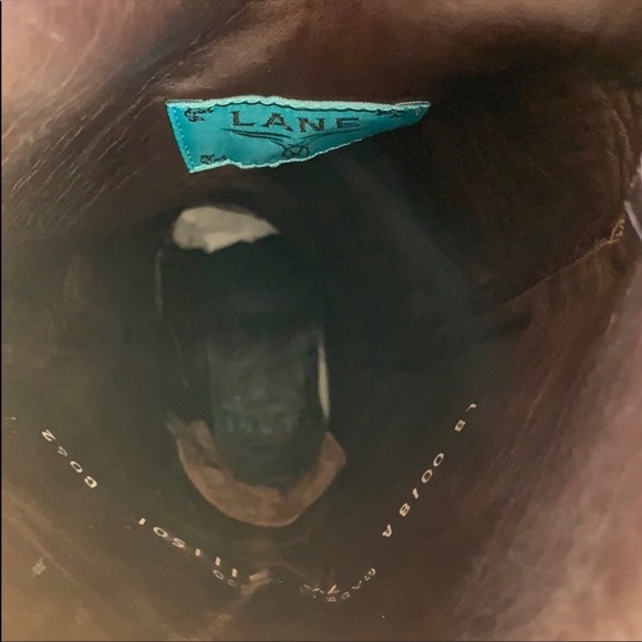 LANE Grace Cross Tall Brown Pink White Leather Cowboy Western Boots, Size 7.5 - Picture 10 of 13